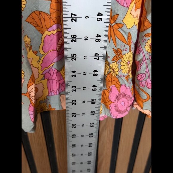 Jesica Dress Medium Womens Multicolor Abstract Floral Midi / Maxi Smocked - Picture 5 of 7